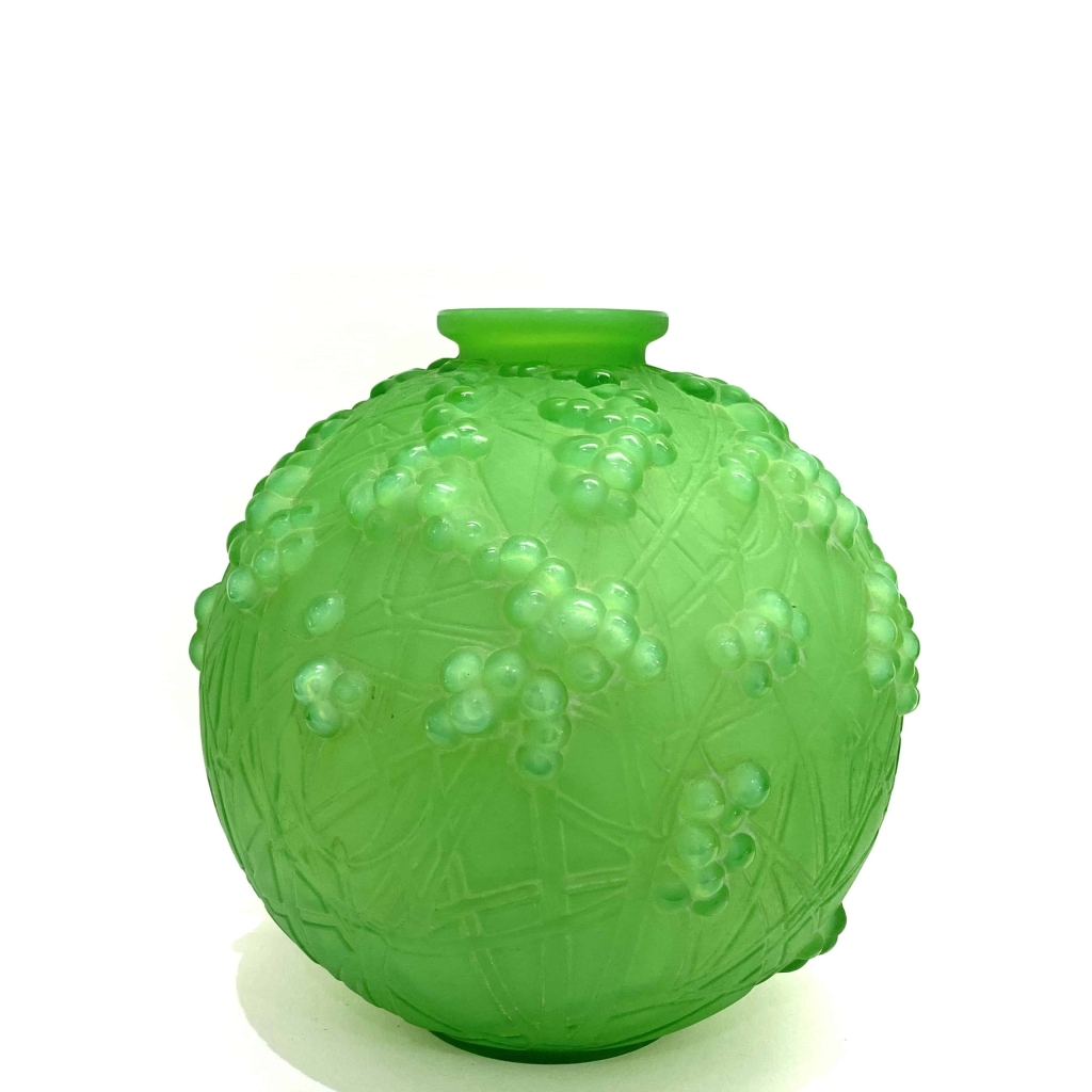 Vase « Druide » Verre Vert Jade Triple Couche de René LALIQUE | Biron ||||||