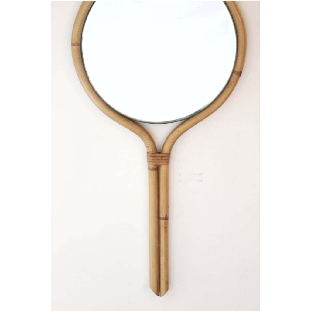 Miroir rotin Louis Sognot 1950 3