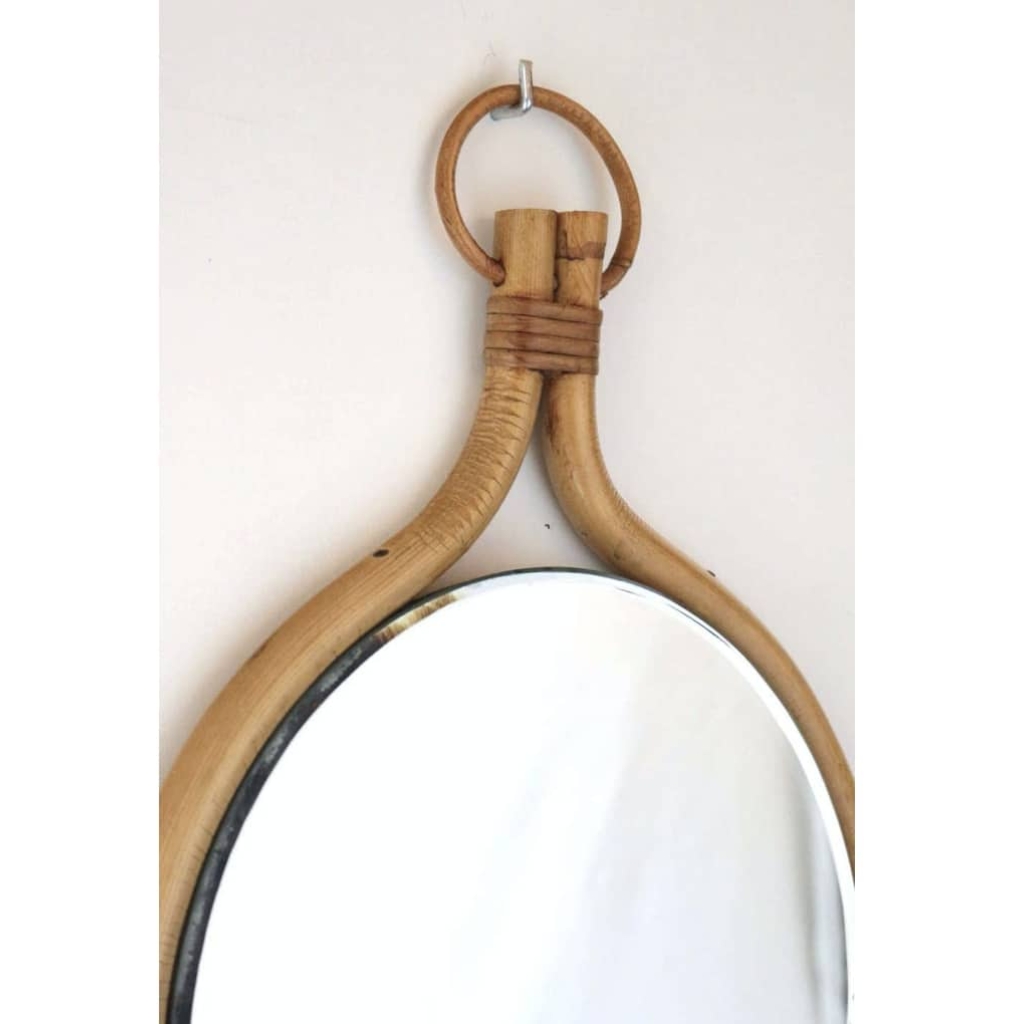 Miroir rotin Louis Sognot 1950 4