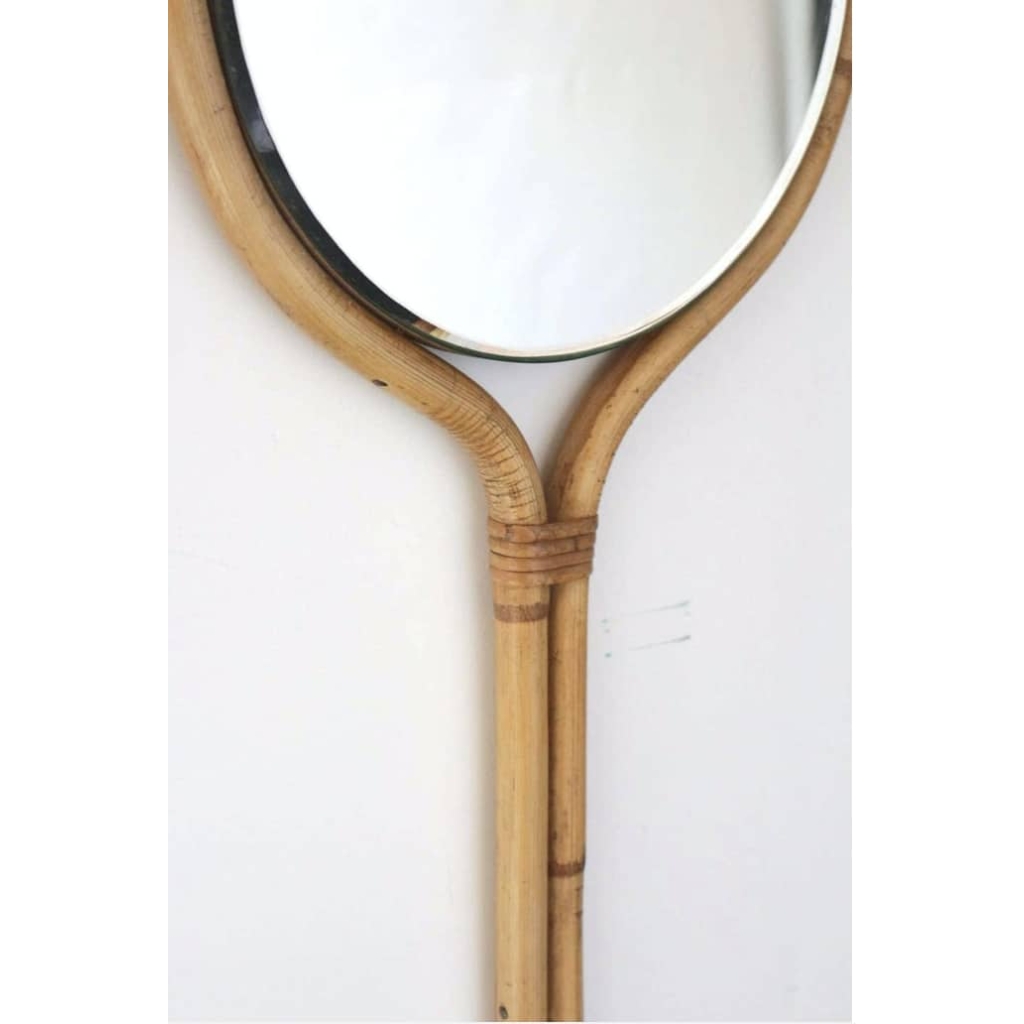 Miroir rotin Louis Sognot 1950 5