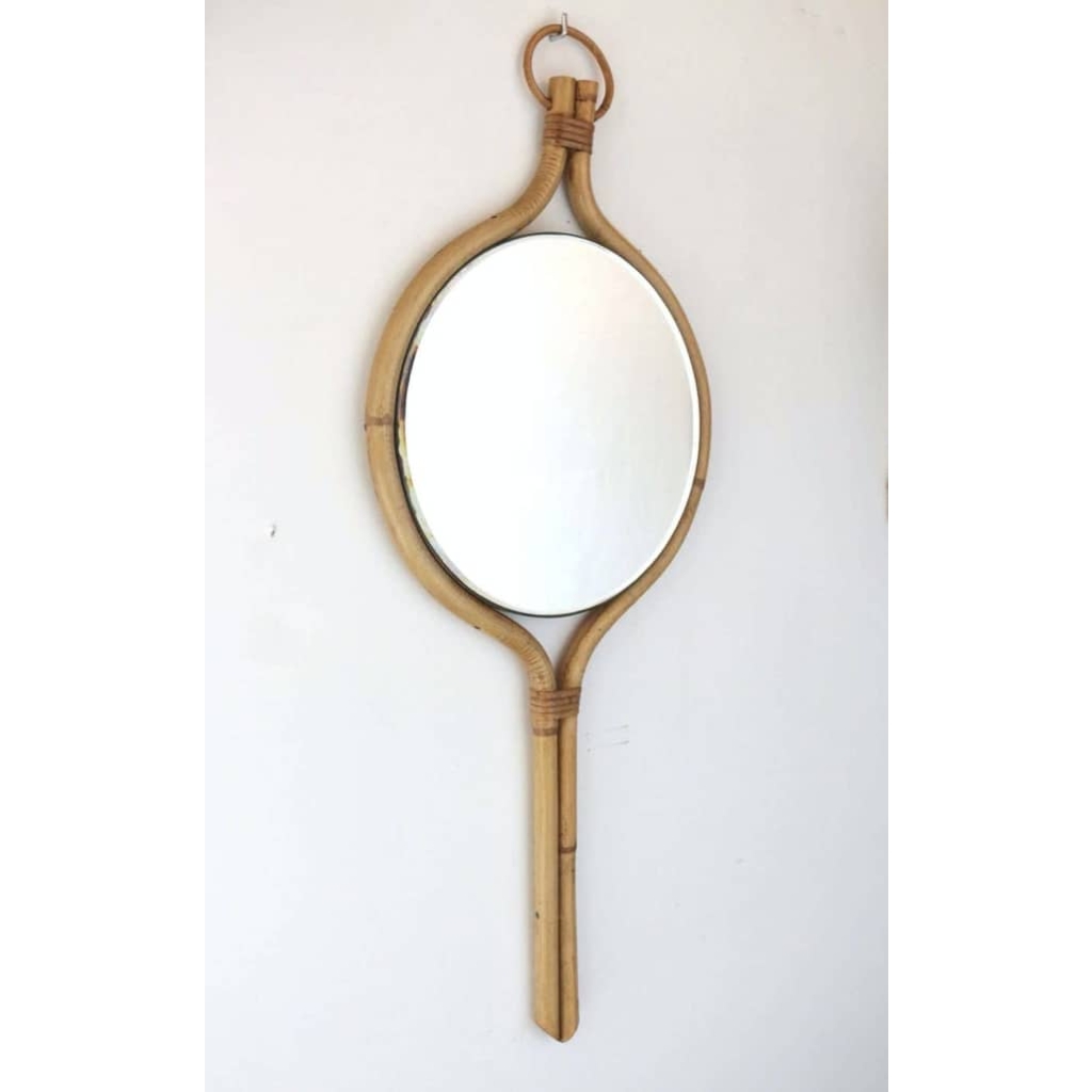 Miroir rotin Louis Sognot 1950 6