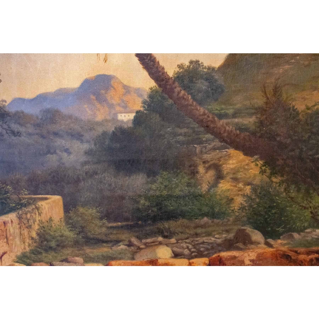 Grand Paysage du sud de L'Italie, Par Alphonse Reimers 1878