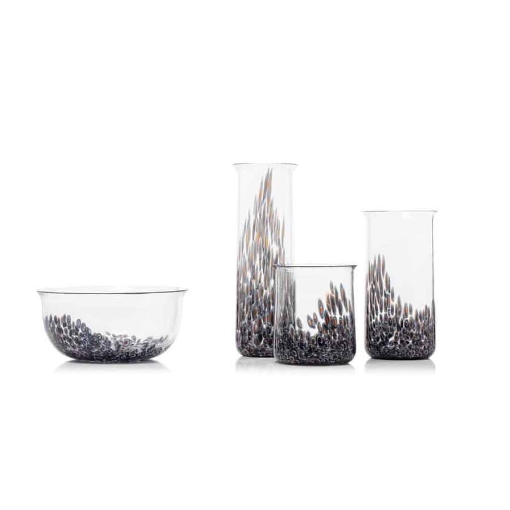 Suite de quatre pièces en verre « Neverrino » de Gae Aulenti (1927-2012) | Biron |