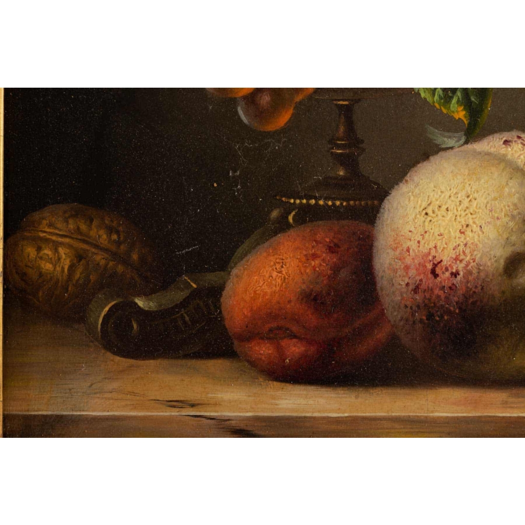 Nature morte signée Johanes Reekers datée 1855