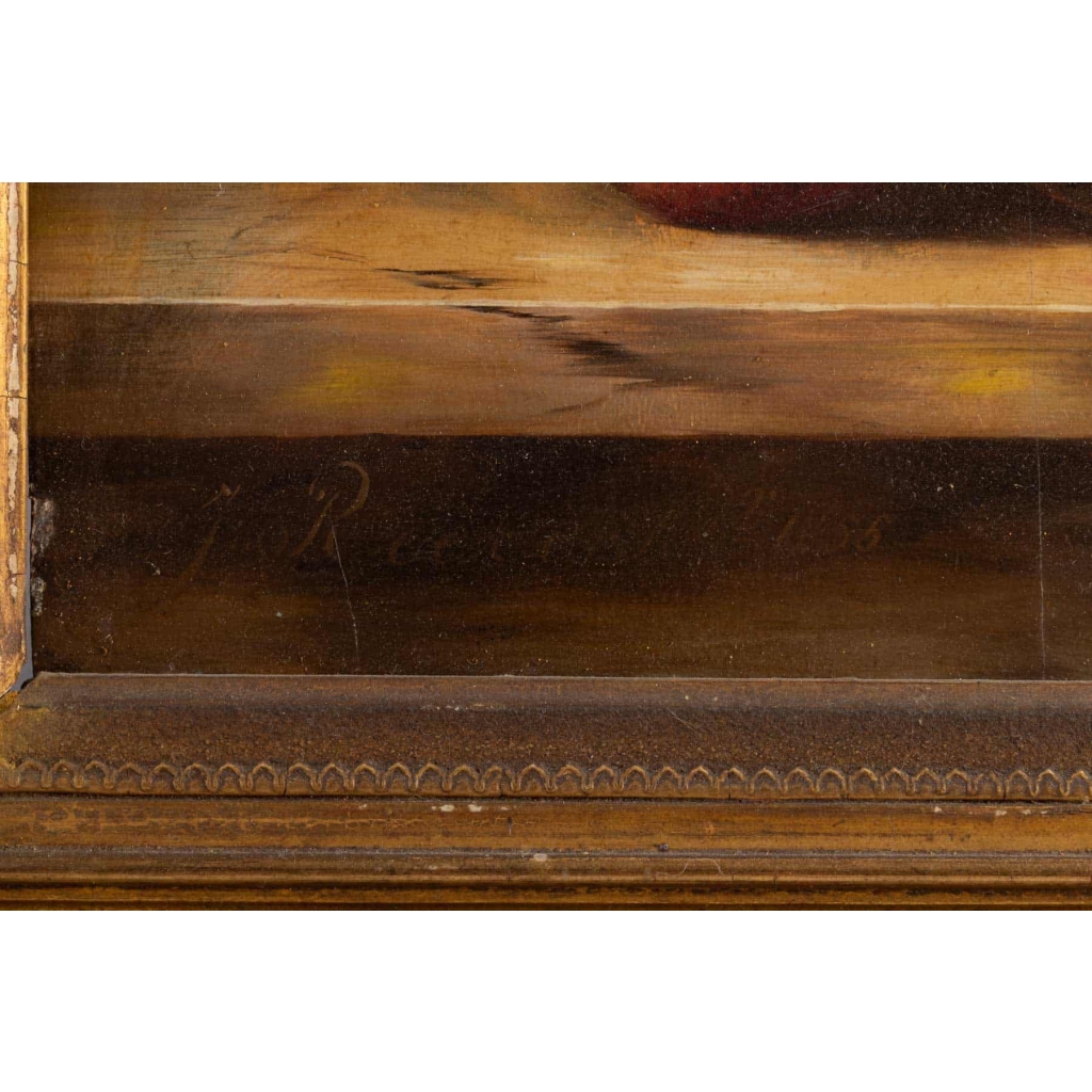 Nature morte signée Johanes Reekers datée 1855