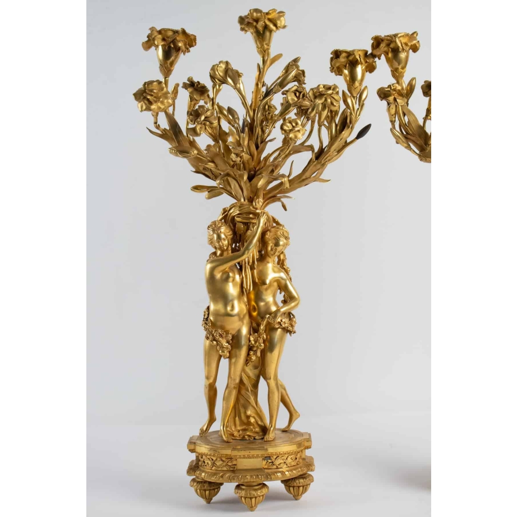 Paire de candélabres style Louis XVI 19e siècle | Biron Paire de candélabres style Louis XVI 19e siècle