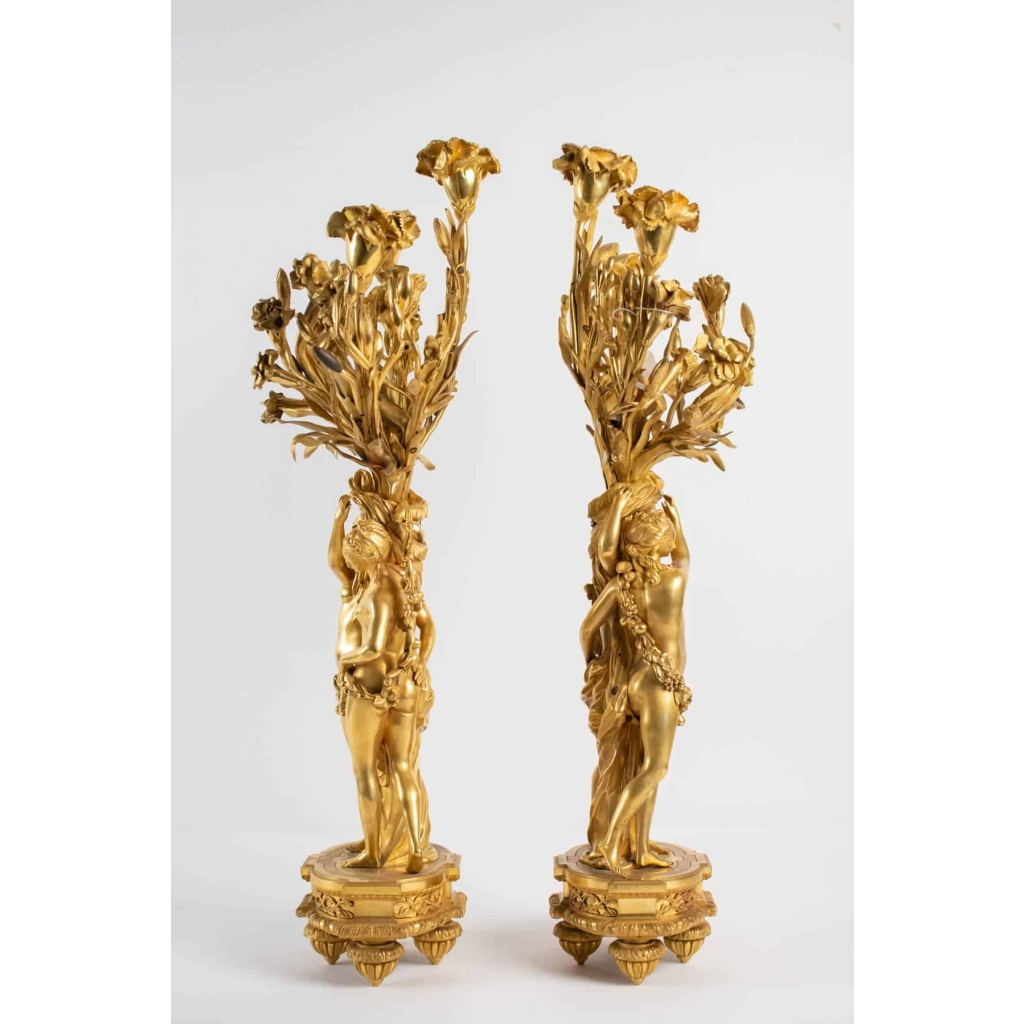 Paire de candélabres style Louis XVI 19e siècle | Biron Paire de candélabres style Louis XVI 19e siècle