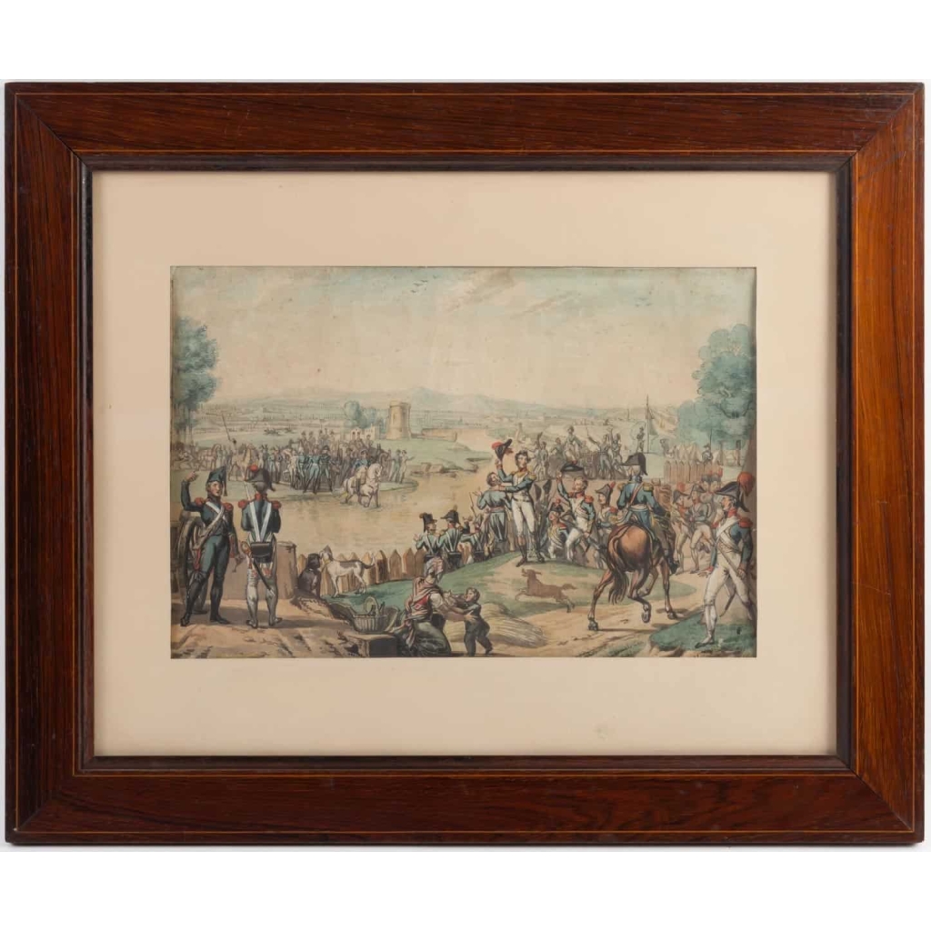 Tableau Scène de bataille Napoléonienne signée Samson 1816 | Biron |||||||||