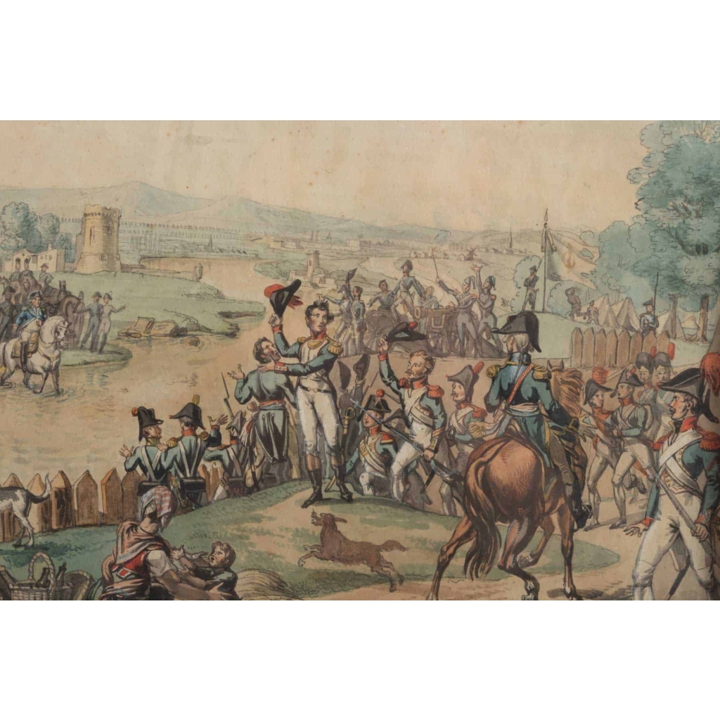 Tableau Scène de bataille Napoléonienne signée Samson 1816 | Biron Tableau Scène de bataille Napoléonienne signée Samson 1816
