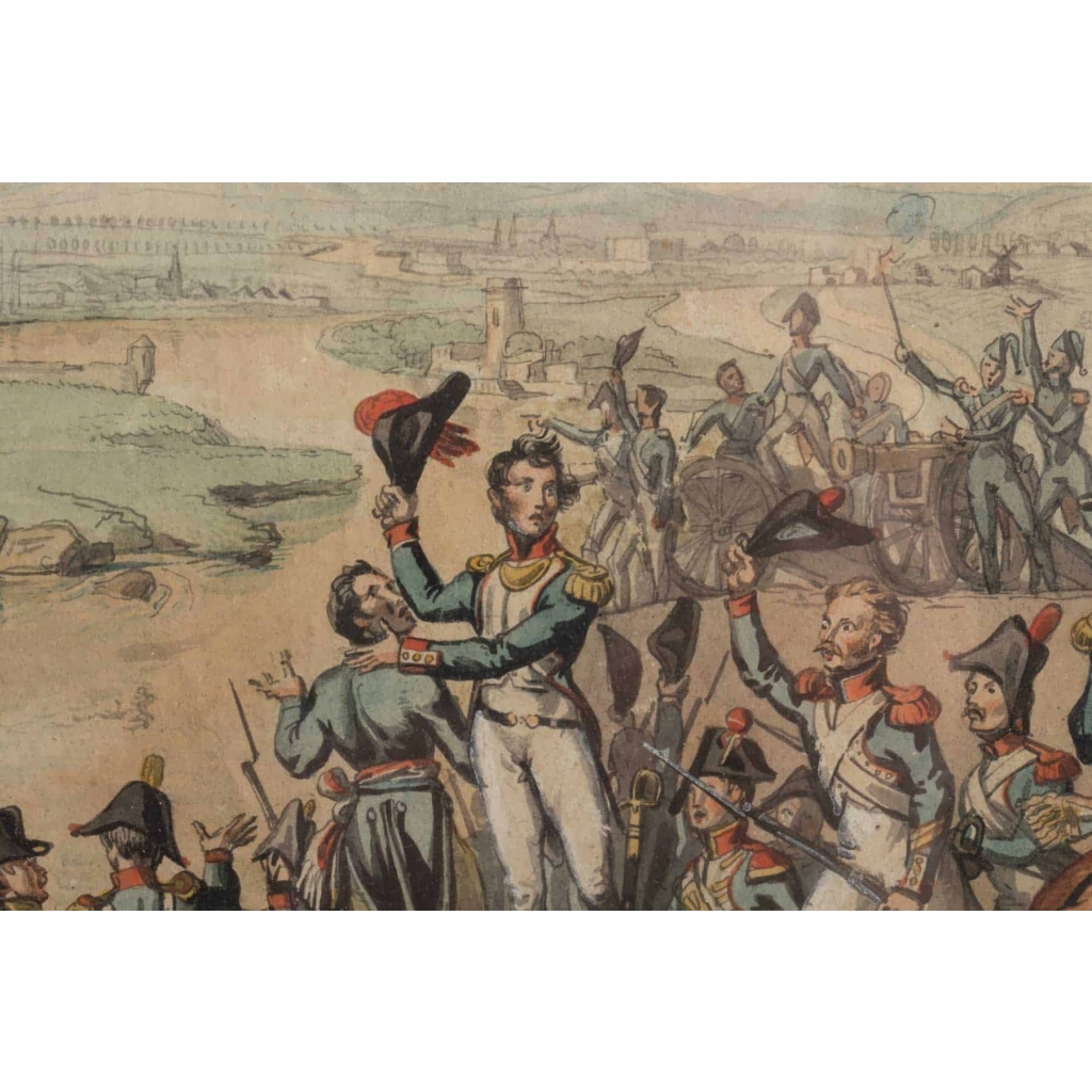 Tableau Scène de bataille Napoléonienne signée Samson 1816 | Biron Tableau Scène de bataille Napoléonienne signée Samson 1816