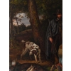 Tableau la partie de dés des chasseurs signée Jean MIEG 1842
