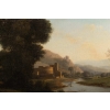 Huile sur toile paysage italianisant, école française vers 1830