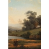 Huile sur toile paysage italianisant, école française vers 1830