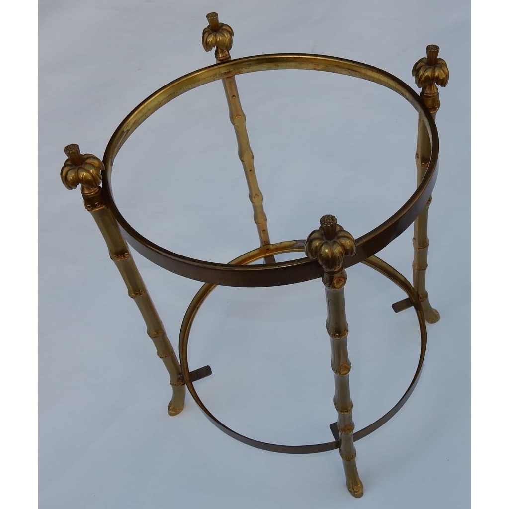 1970′ Corbeille A Papier Montants Palmiers en Bronze Doré Style Maison Charles | Biron 1970' Corbeille A Papier Montants Palmiers en Bronze Doré Style Maison Charles