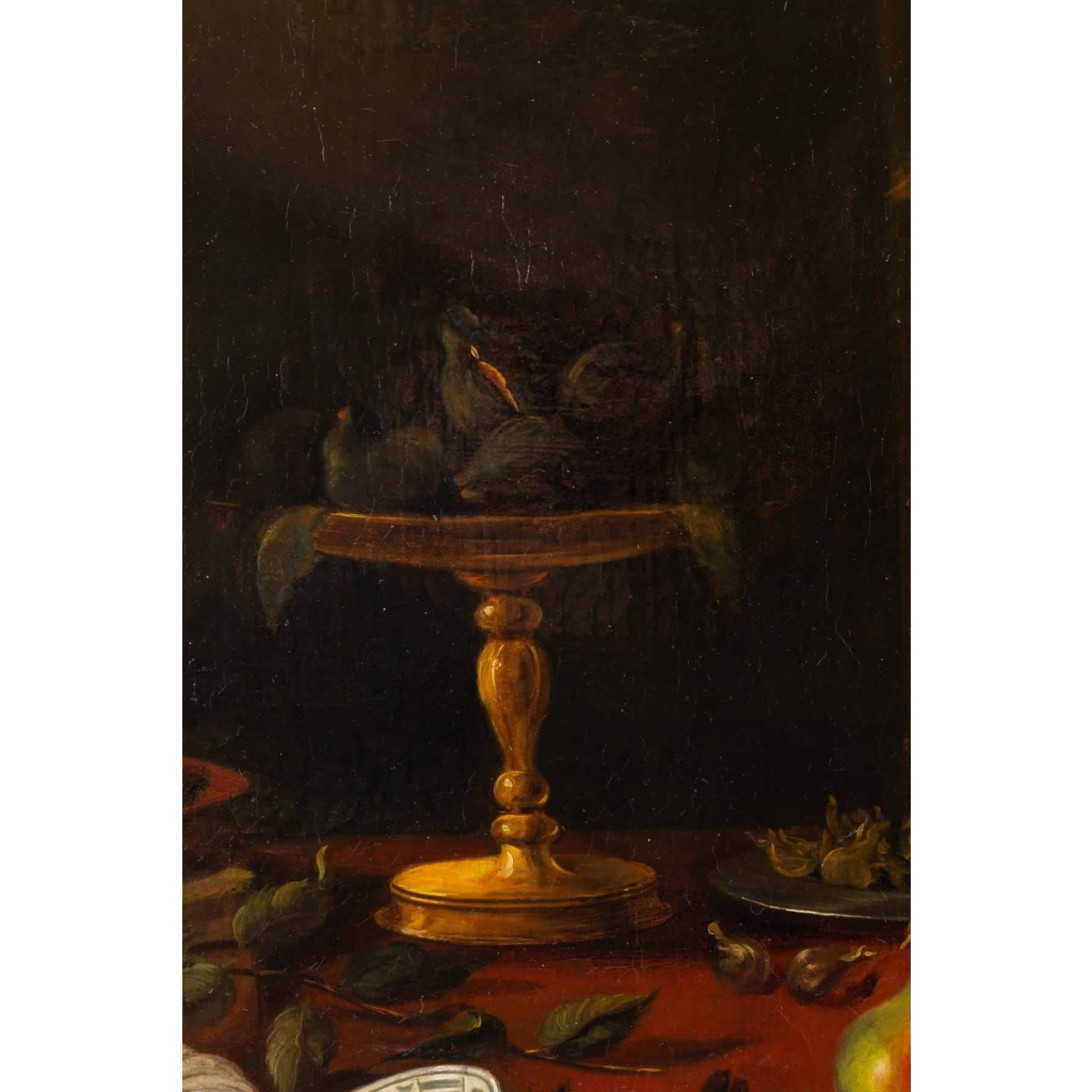 Nature morte aux cerises et melons, XVIII ème siècle. Suiveur de SNYDER