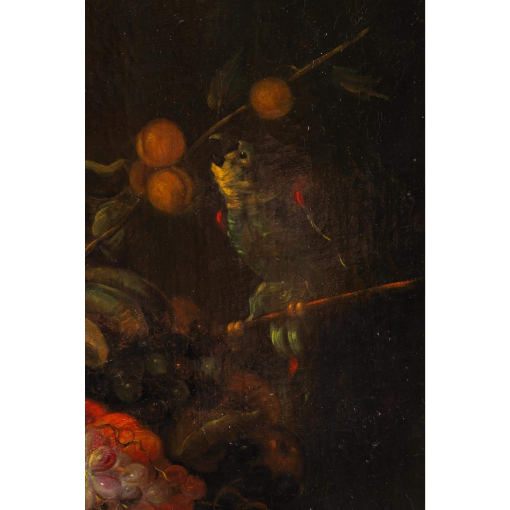 Nature morte aux cerises et melons, XVIII ème siècle. Suiveur de SNYDER