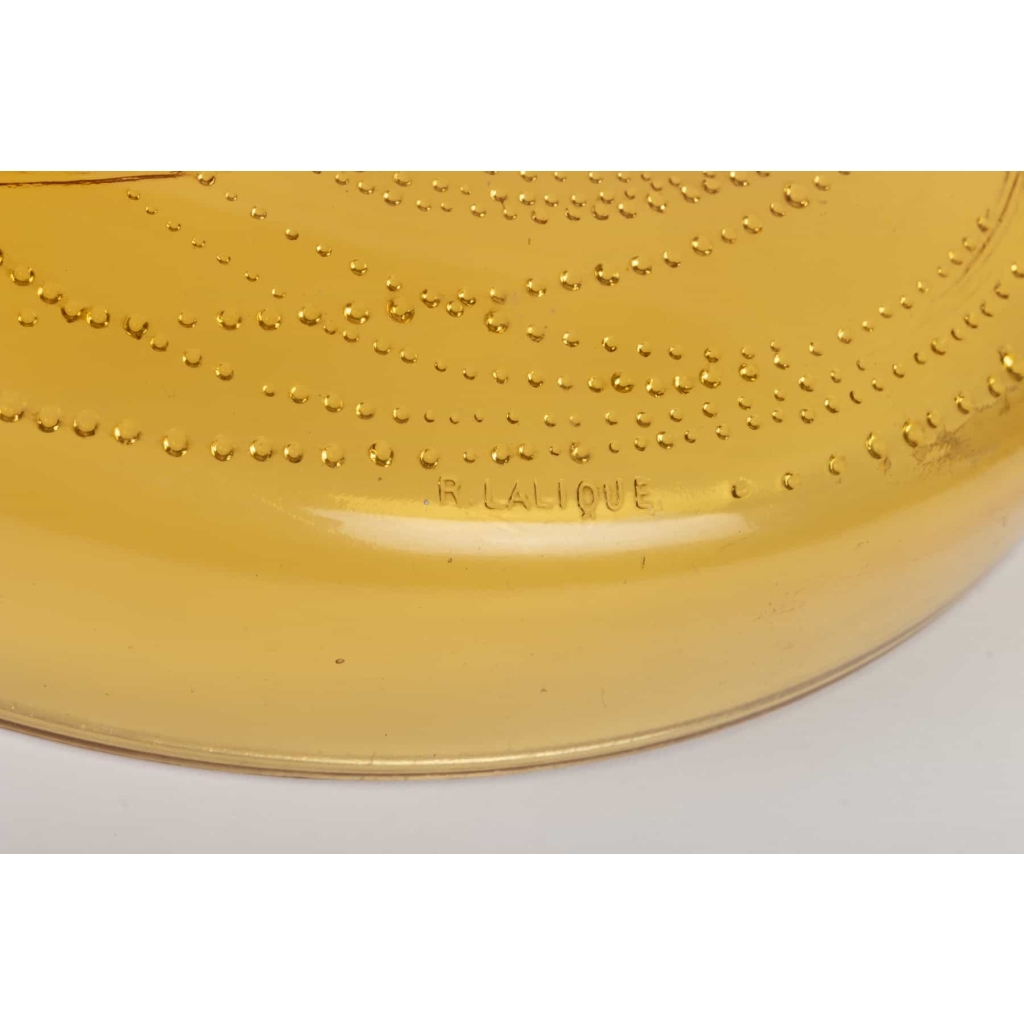 Boite « Deux Sirènes » verre orange opalescent de René LALIQUE