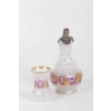 Aiguière en opaline et son verre 19e siècle