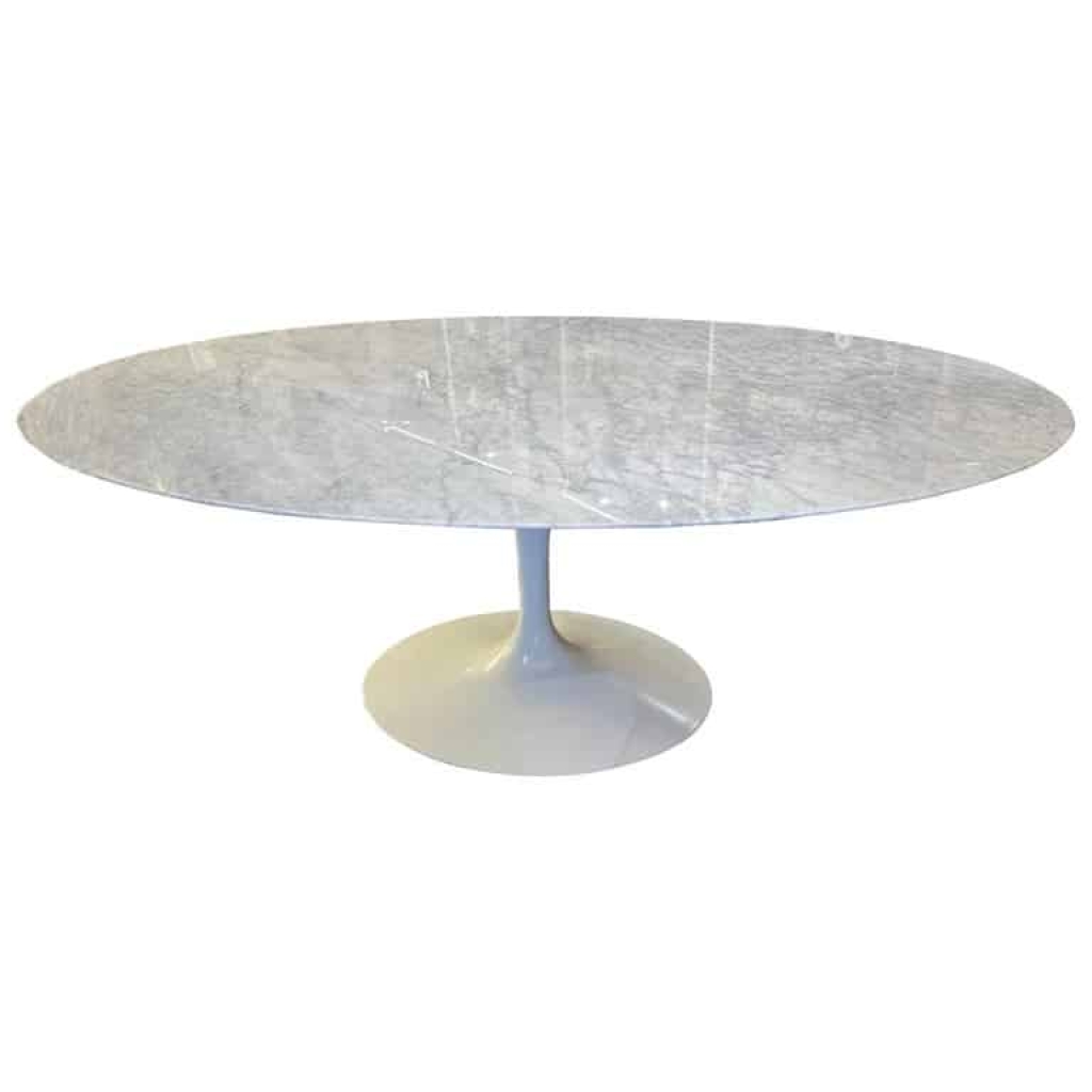 Knoll & Eero Saarinen : Table Tulipe Ovale Marbre | Biron ||||||