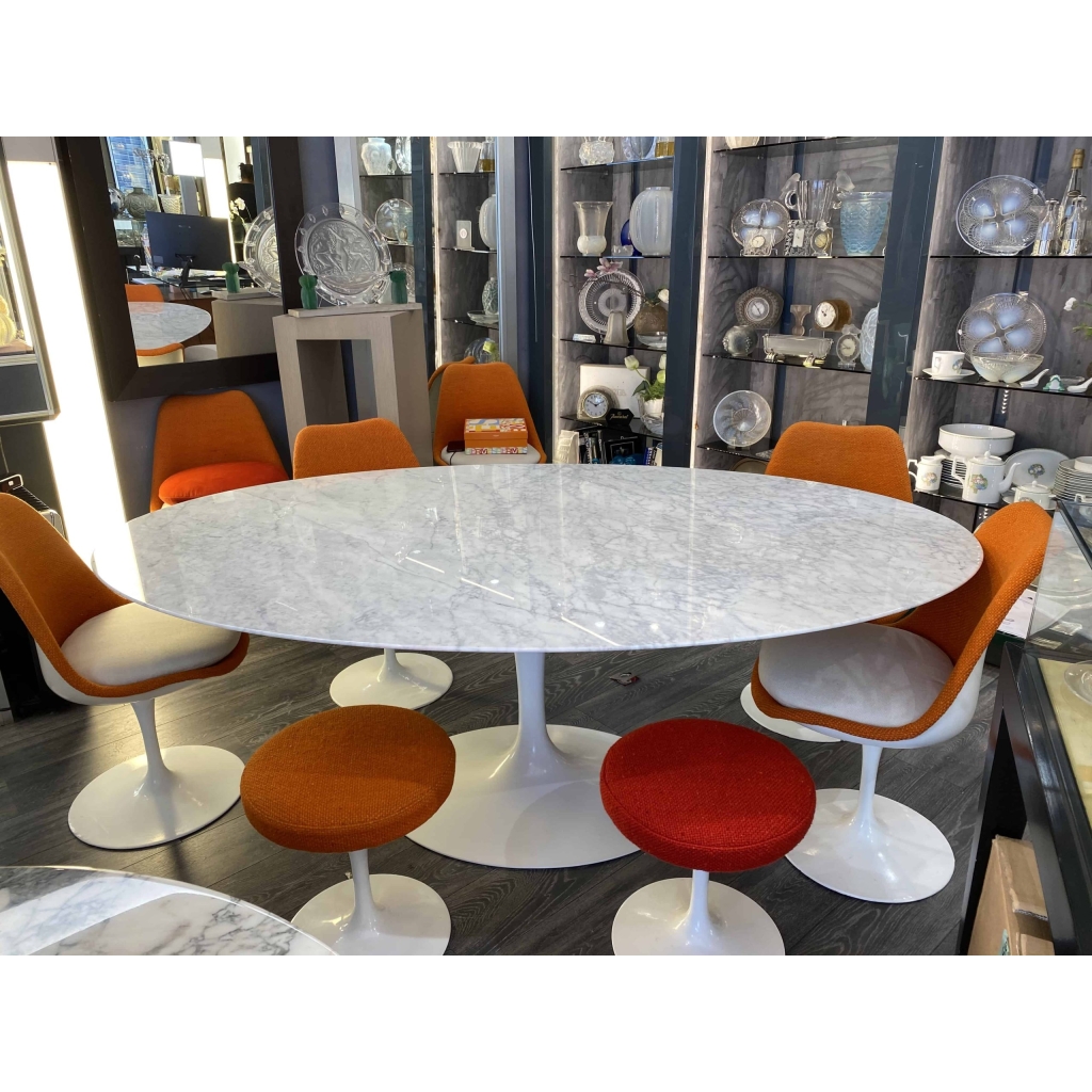 Knoll & Eero Saarinen : Table Tulipe Ovale Marbre | Biron Knoll & Eero Saarinen : Table Tulipe Ovale Marbre