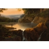 Huile sur toile Personnage près des cascades XVIIIe siècle