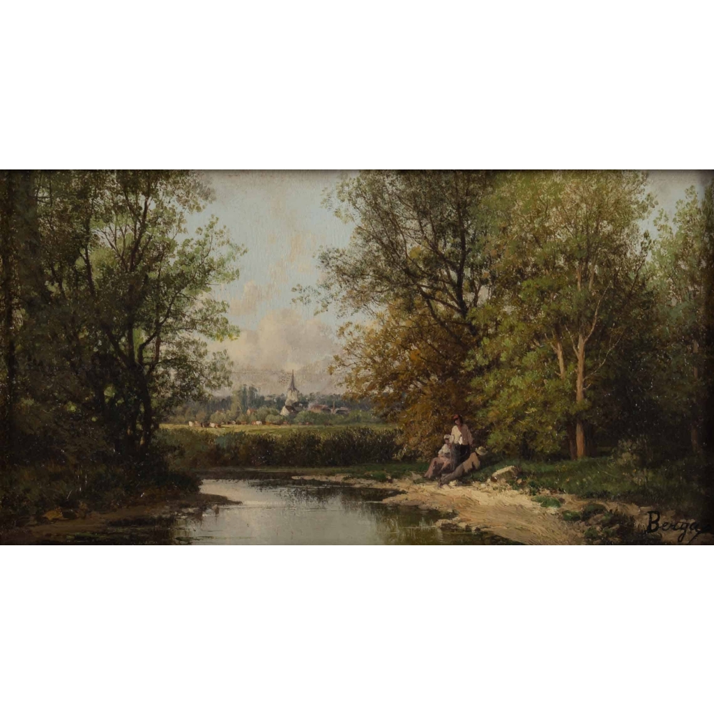 Huile sur panneau ,19eme siecle signée BERGA