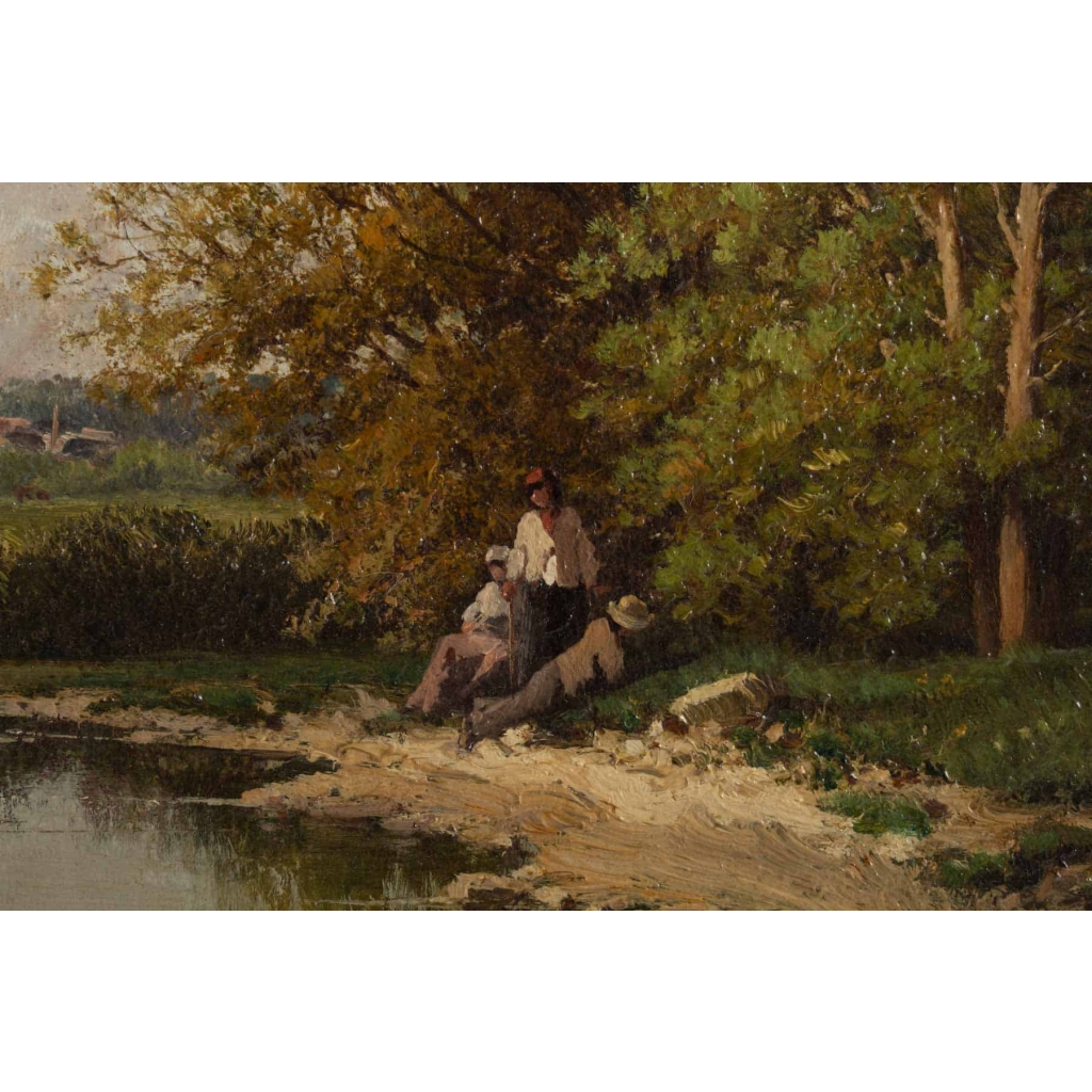 Huile sur panneau ,19eme siecle signée BERGA