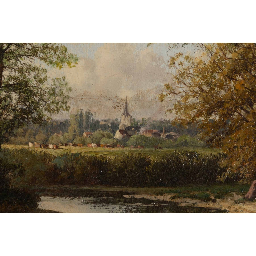 Huile sur panneau ,19eme siecle signée BERGA