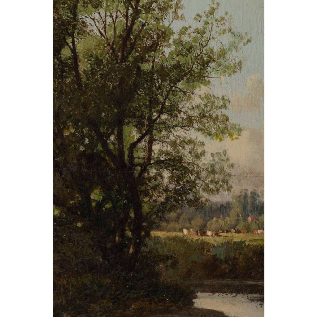 Huile sur panneau ,19eme siecle signée BERGA