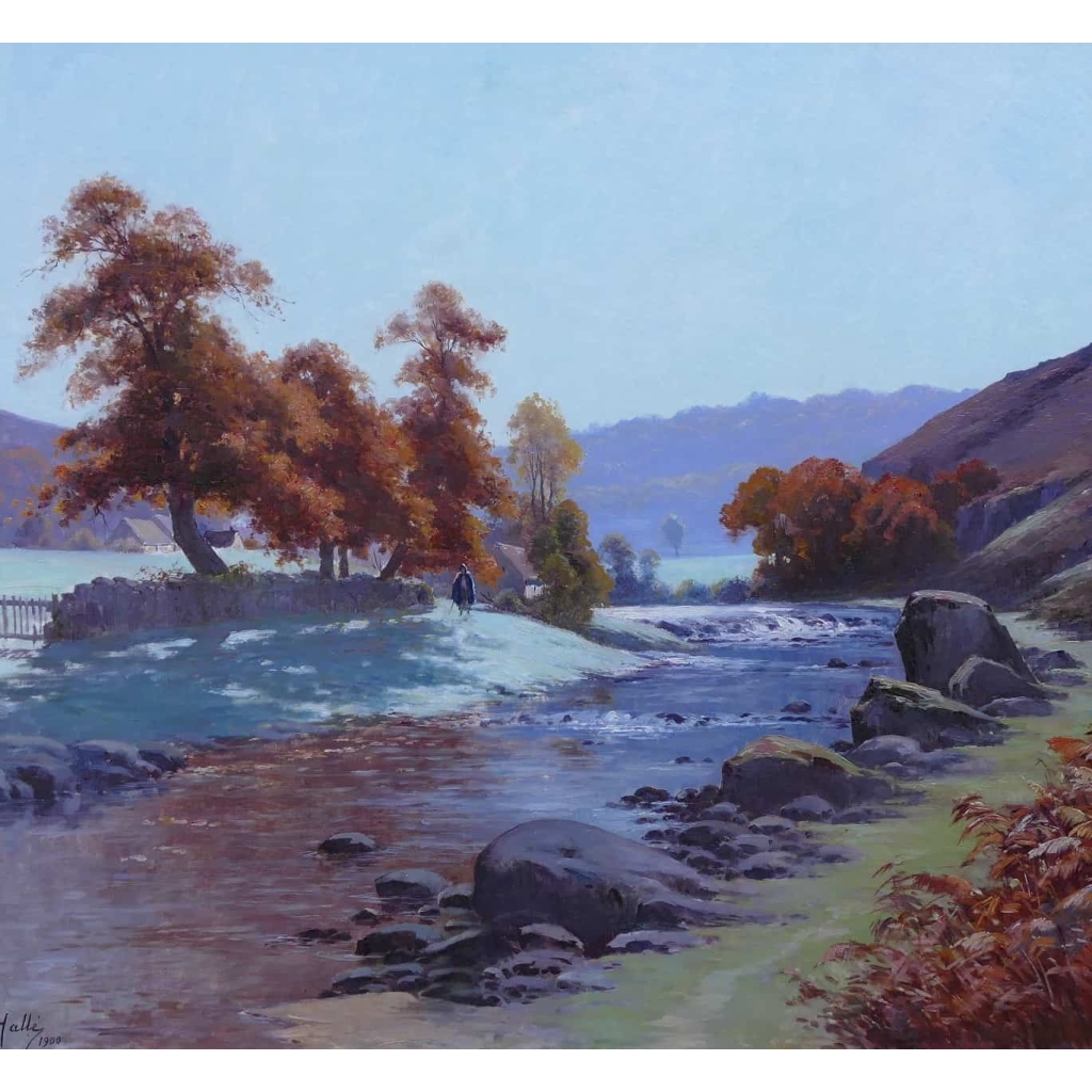 HALLE Charles Tableau paysage 20ème siècle Ecole de Crozant Paysage de La Creuse Huile sur toile signée