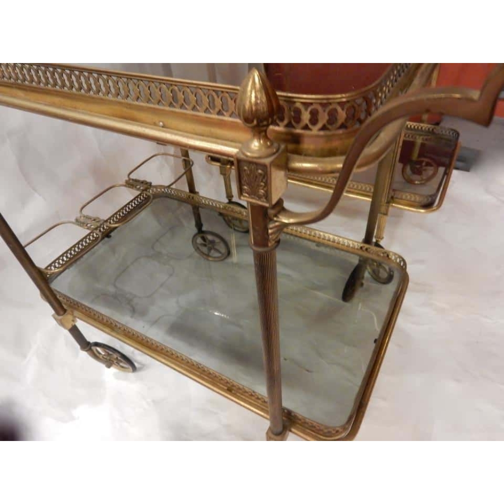 1970' Paire De Bars Roulants en Bronze et Laiton Doré Maison Baguès (Réservé)