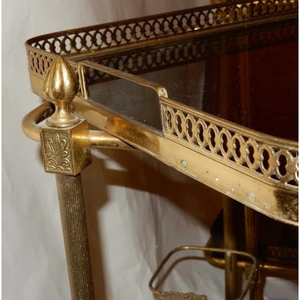 1970' Paire De Bars Roulants en Bronze et Laiton Doré Maison Baguès (Réservé)