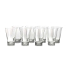 Suite de Huit 8 Gobelets « Reims » verre blanc patiné gris de René LALIQUE | Biron |||||