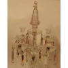 1950′ Chandelier Baccarat Avec 4 Branches Socle Perlé Modéle Bambou Ou Tors Non Signé | Biron 1950' Chandelier Baccarat Avec 4 Branches Socle Perlé Modéle Bambou Ou Tors Non Signé