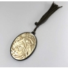 Miroir Pendentif « Sauterelles » verre blanc patiné sépia monture argent de René LALIQUE | Biron Miroir Pendentif "Sauterelles" verre blanc patiné sépia monture argent de René LALIQUE