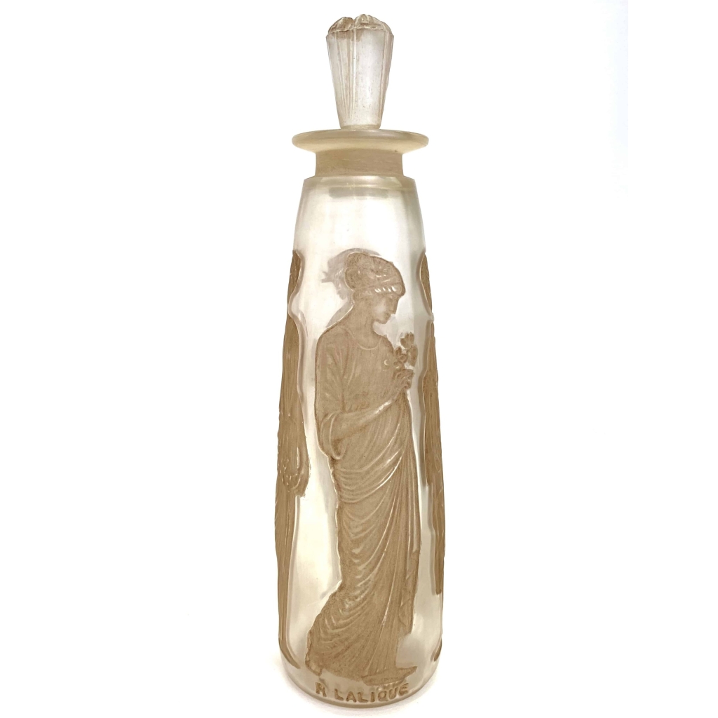 Flacon « Ambre Antique » pour Coty verre blanc patiné sépia de René LALIQUE | Biron |||||||