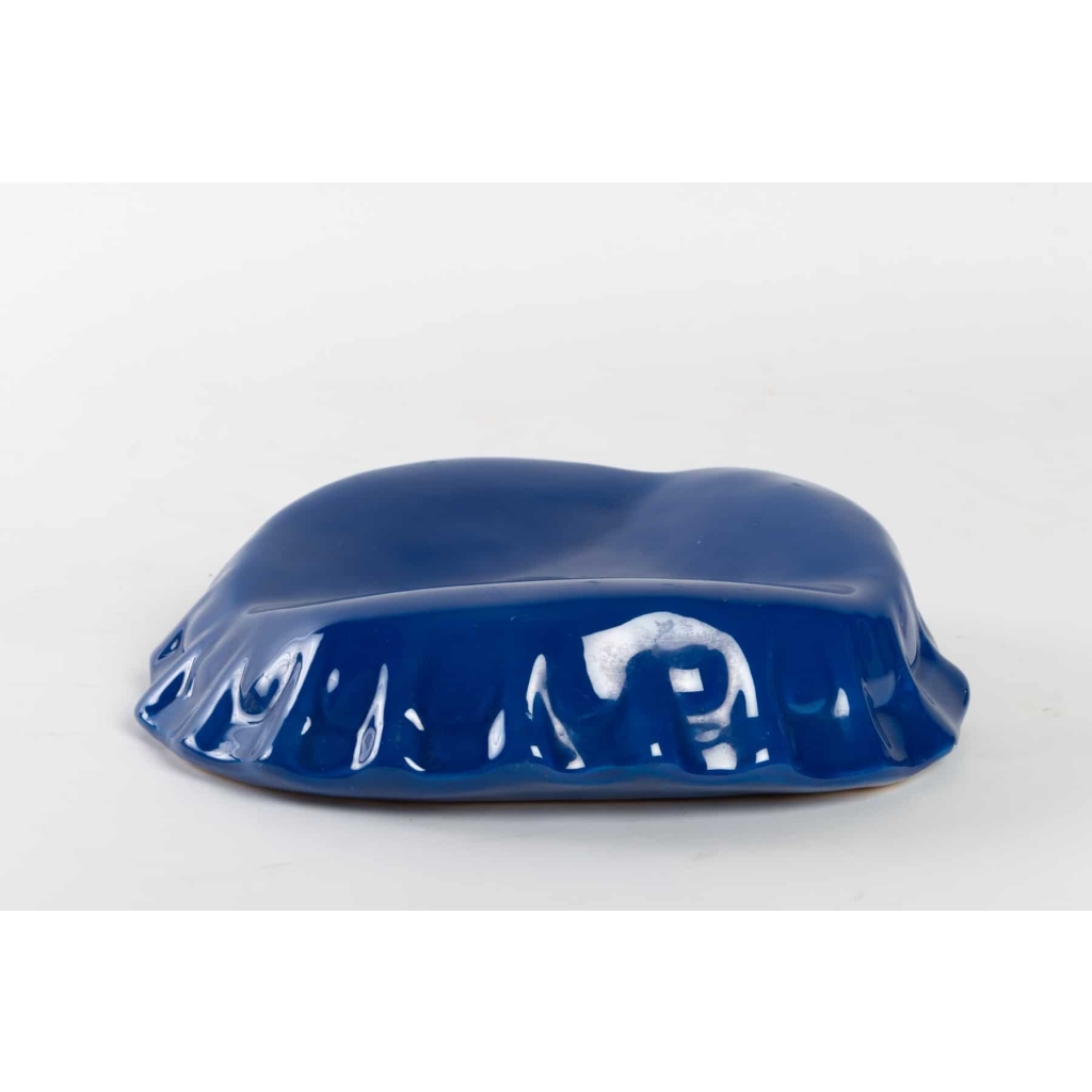 Vide-poches formant capsule en porcelaine bleu-roi émaillée | Biron Vide-poches formant capsule en porcelaine bleu-roi émaillée