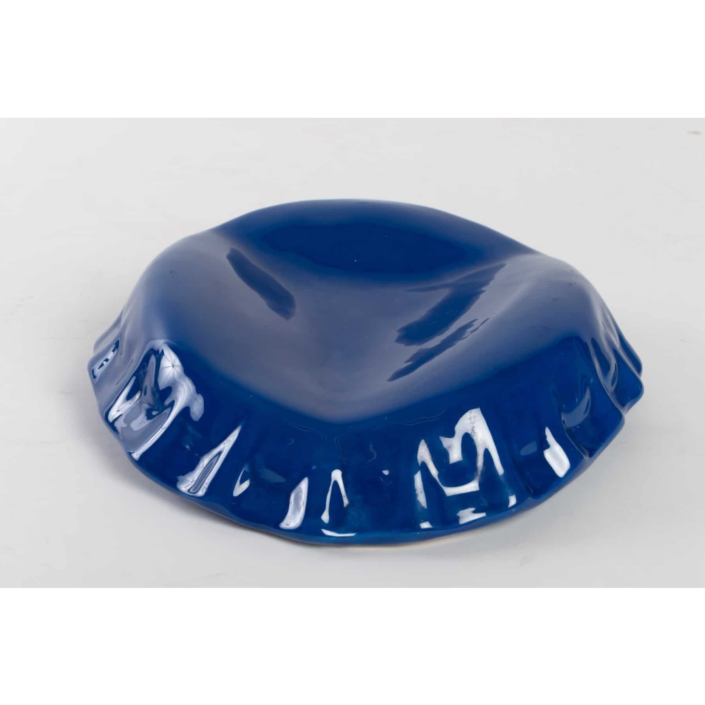 Vide-poches formant capsule en porcelaine bleu-roi émaillée | Biron Vide-poches formant capsule en porcelaine bleu-roi émaillée