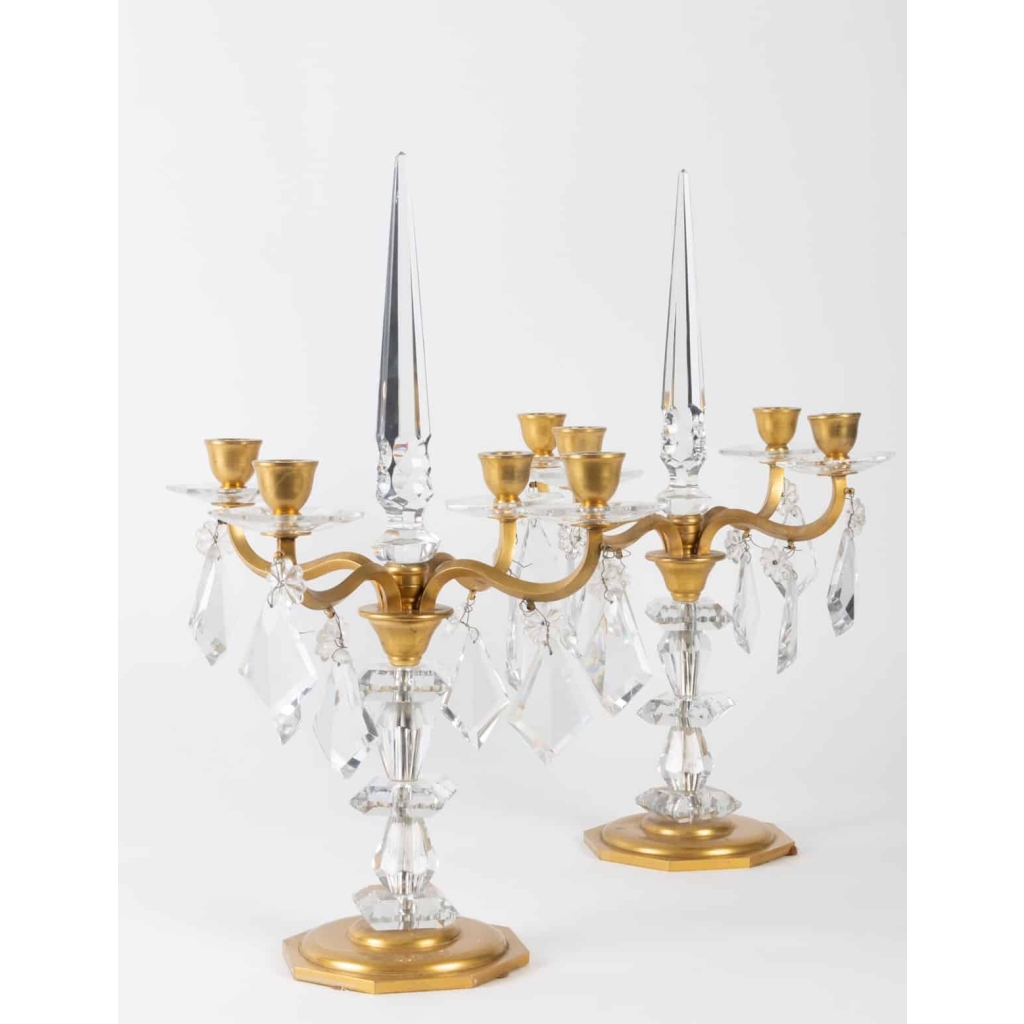 Paire de Girandoles signées BACCARAT | Biron ||||||||||