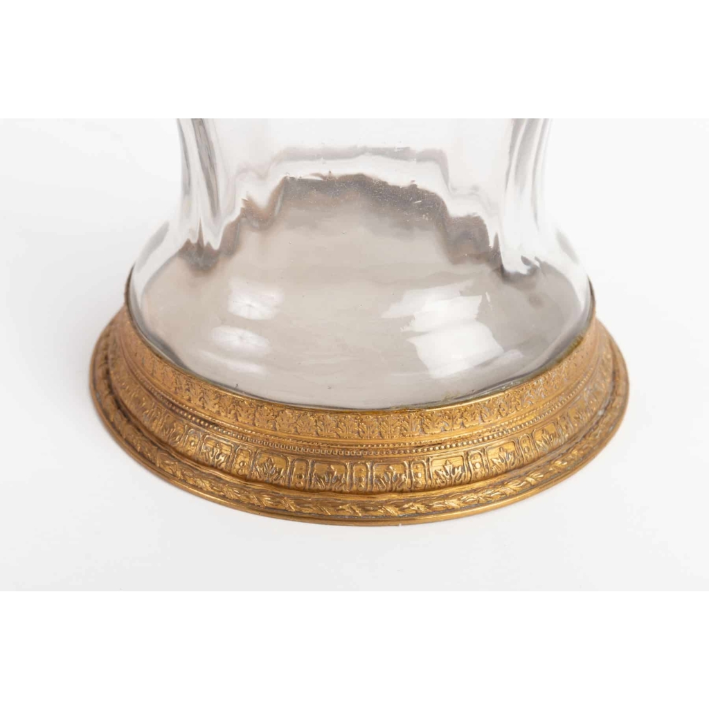 Paire de vases en cristal et bronze doré Napoléon III | Biron Paire de vases en cristal et bronze doré Napoléon III