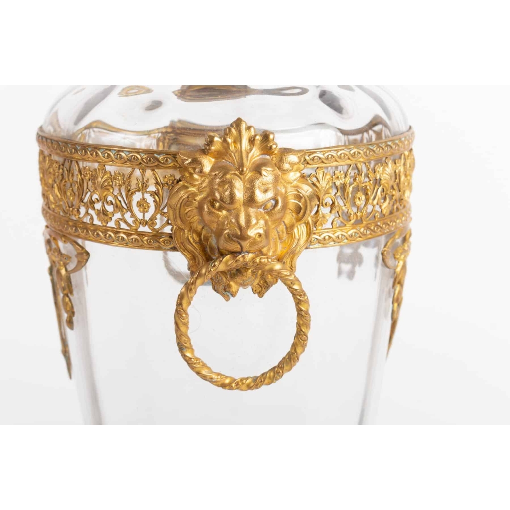 Paire de vases en cristal et bronze doré Napoléon III | Biron Paire de vases en cristal et bronze doré Napoléon III