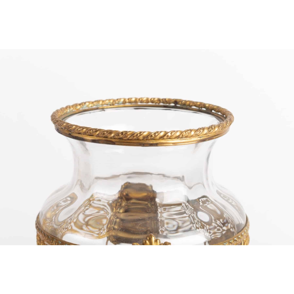 Paire de vases en cristal et bronze doré Napoléon III | Biron Paire de vases en cristal et bronze doré Napoléon III