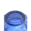 Vase « Lierre » verre bleu saphir patiné blanc de René LALIQUE | Biron Vase "Lierre" verre bleu saphir patiné blanc de René LALIQUE