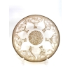 Suite de Cinq 5 Assiettes "Vases" verre blanc patiné sépia de René LALIQUE