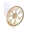 Suite de Cinq 5 Assiettes "Vases" verre blanc patiné sépia de René LALIQUE