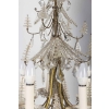 Lustre Bagues 1900 en cristal et cristal de roche à 5 lumières | Biron Lustre Bagues 1900 en cristal et cristal de roche à 5 lumières