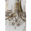 Lustre Bagues 1900 en cristal et cristal de roche à 5 lumières | Biron Lustre Bagues 1900 en cristal et cristal de roche à 5 lumières