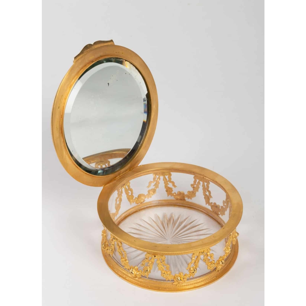 Coffret cristal et bronze, peinture sur ivoire, 19e siècle Napoléon III | Biron Coffret cristal et bronze, peinture sur ivoire, 19e siècle Napoléon III