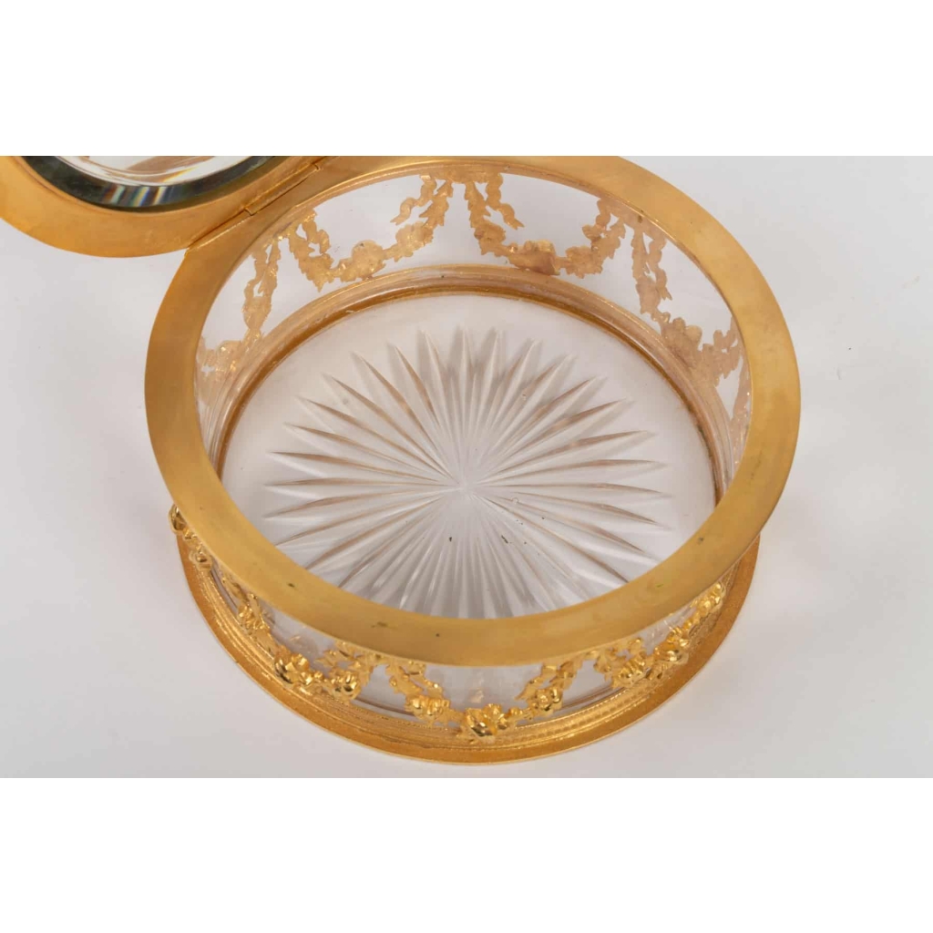 Coffret cristal et bronze, peinture sur ivoire, 19e siècle Napoléon III | Biron Coffret cristal et bronze, peinture sur ivoire, 19e siècle Napoléon III