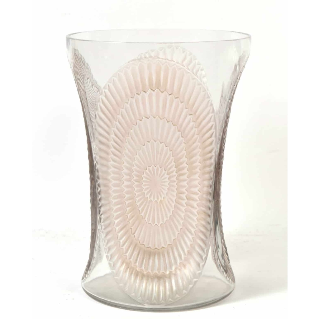 Vase « Los Angeles » verre blanc patiné sépia de René LALIQUE | Biron ||||